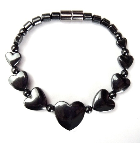 1 PC. (Magnetic) Happy 9 Hearts Magnetic Bracelet Hematite Bracelet For Women #MHB0034