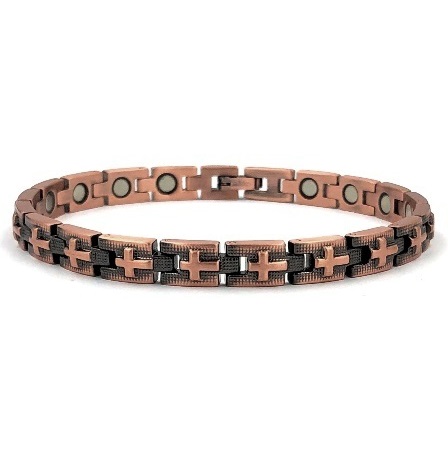 All Cross 99.9% Pure Copper Links Magnetic Bracelet #RCB-032