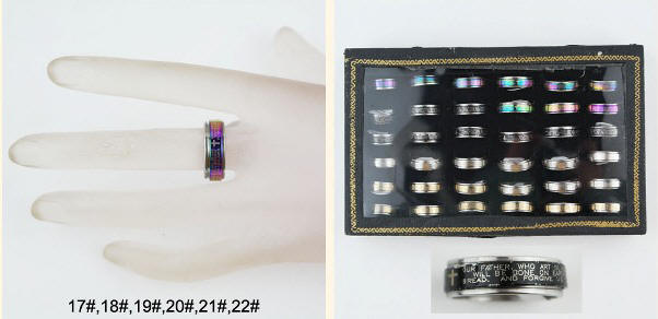 Spin Assorted Color Stainless Steel Rings