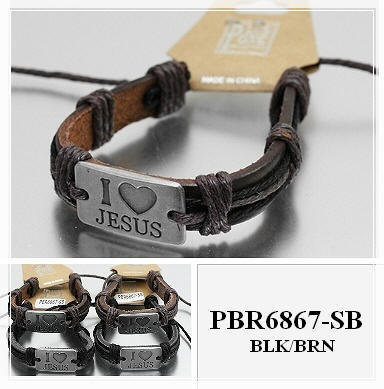 I Love Jesus Leather Bracelets
