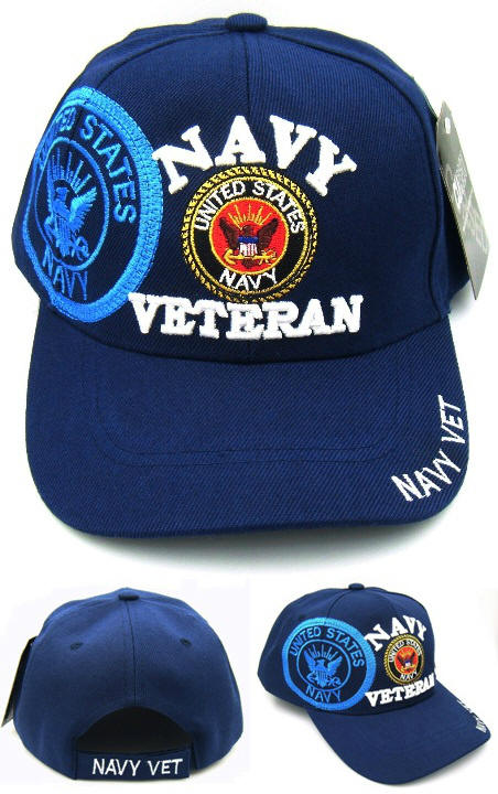 Quality U.S. Blue/White Navy Veteran Caps
