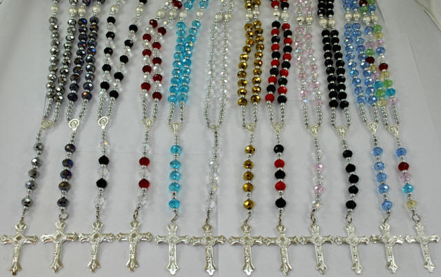 Assorted Color Crystal Rosaries