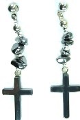 Hematite Jewelry, Cross Earrings