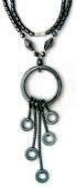 3 Circles with Dangles Hematite Necklace