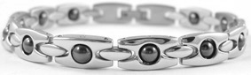 Stainless Steel Bracelet with Magnetic Hematite Beads
