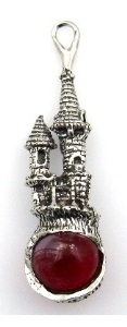Castle Pewter Pendants With Marble 