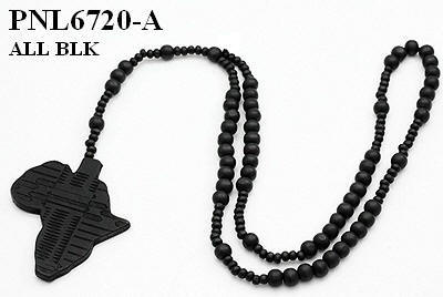 Map of Africa Wood Necklace