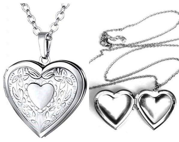 Flower Heart Locket Necklaces