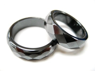 Diamond Cut Hematite Magnetic Rings