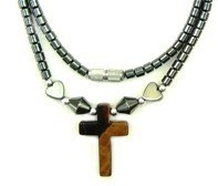 Tiger Eye Cross Hematite Necklaces