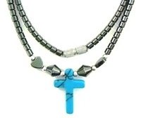 Turquoise Cross Hematite Necklaces