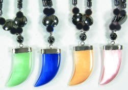 Fiber Optic Claws Hematite Necklaces