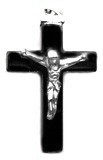 35mm. Silver Hematite Cross Pendant