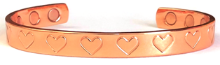 Heart Copper Bangle Bracelets