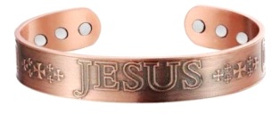 1/2 inch Wide JESUS Magnetic Copper Bangle