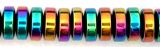 4mm Roundel Rainbow Magneic Beads