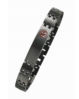 Black Medical ID Surgical 316 Stainless Steel Magnetic Bracelet