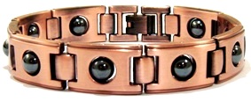 Hematite and Copper Link Magnetic Bracelets
