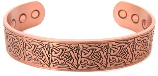 Wide Cultic Knott Magnetic Copper Bangle