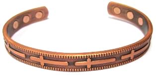 Horizontal Cross Magnetic Copper Bangle