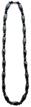 Magnetic Hematite Flat Round Beads Necklace – 18 Inch, Black, Fashion Gift