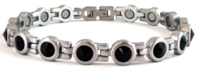 Black Crystal Magnetic Stainless Steel Bracelets