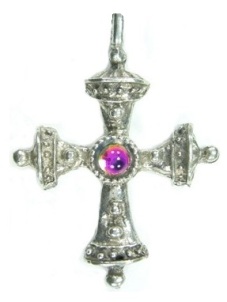 Cross Pewter Pendants With Austrian Crystal