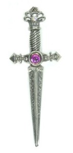 King Sword Pewter Pendants With Austrian Crystal