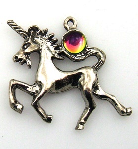 Unicorn Pewter Pendants With Austrian Crystal
