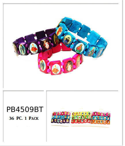 Bright Colors Religious Wood Bracelets