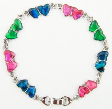 Double Heart Abalone Shell Bracelets