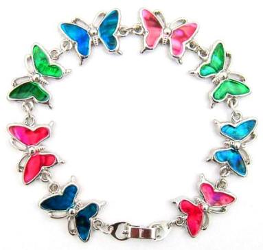 Large Multi Color Abalone Shell Butterfly Bracelets