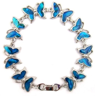 Blue Butterfly Abalone Shell Bracelets