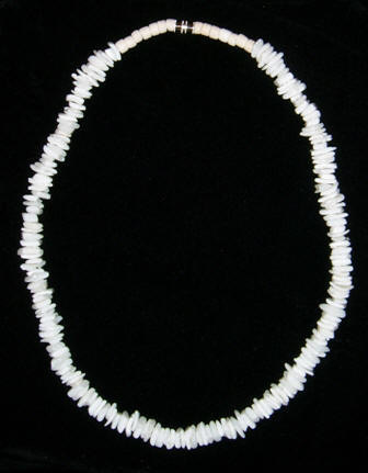 21 Inch White Puka Shell Necklaces