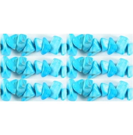 Blue Dyed Howlite Chip Stone Beads Necklace 34"-36" Inch 36-HT