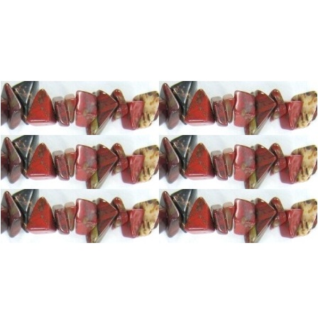 Poppy Jasper Chip Stone Beads Necklace 34"-36