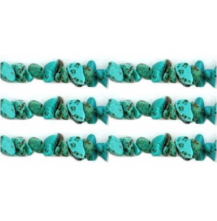 Turquoise Chip Stone Beads Necklace 34"-36" Inch #36-TQ