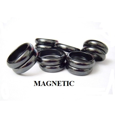 12 PC. MAGNETIC Mixed Sizes 6mm Wide Smooth Dome Top Hematite Magnetic Rings #CSR