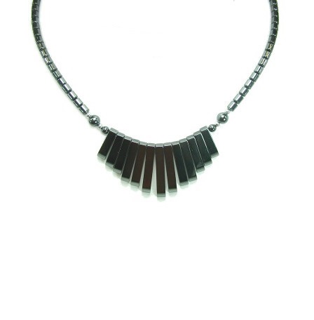 Dozen (12 PC.) Fan Hematite Necklace (NON-Magnetic) #HN-0033