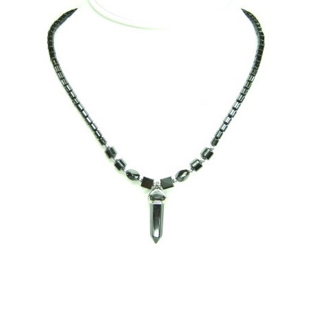 Dozen (12 PC.) Hematite Point Hematite Necklace (NON-Magnetic) #HN-0040