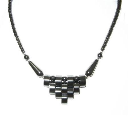 Dozen (12 PC.) Pyramid Hematite Necklace (NON-Magnetic) #HN-0045