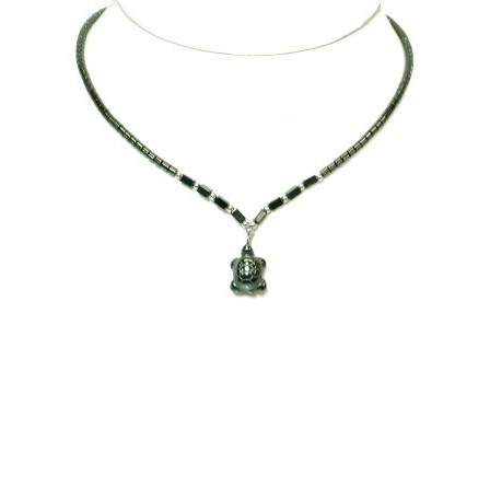 Dozen (12 PC.) Small Turtle Hematite Necklace #HN-0051
