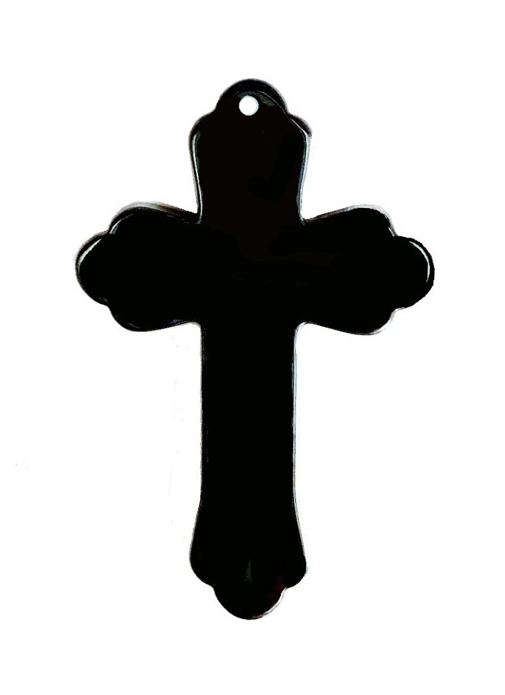 Dozen (12 PC.) Non-Magnetic 47x30mm Hematite Cross Pendants #HP-200