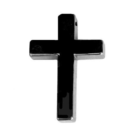 Dozen (12 PC.) 34x23mm AAA Quality Hematite Plain Cross Pendants #HP-300
