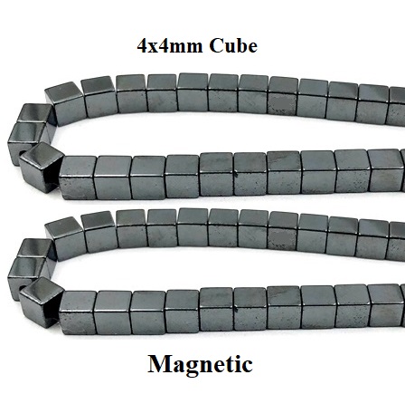 10 Strands 4x4mm Cube Magnetic Beads #MB-CU4X4