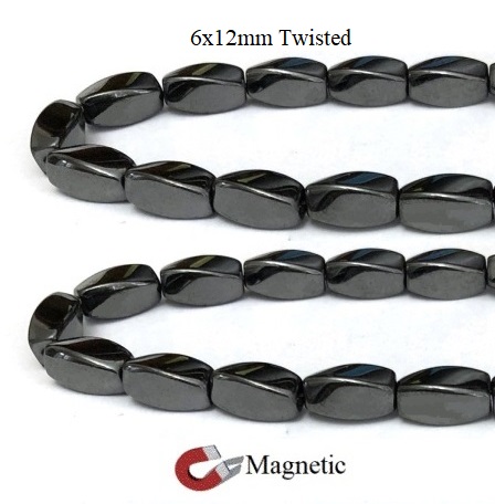 10 Strands 6x12mm Twisted 16" Magnetic Beads #MB-TW6x12