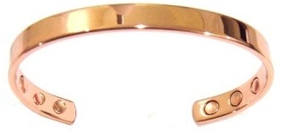 1/4" Bright Solid Copper Cuff Magnetic Bangle Bracelet #MBG006