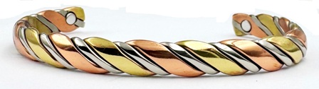 Rainbow Copper Magnetic Bangle Bracelet w/Two Magnets #MBG701
