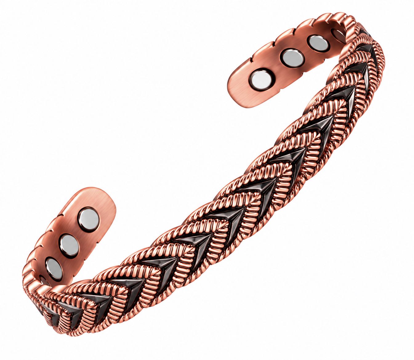 Copper Magnetic Arrowhead Braid Bangle Bracelet #MBG710