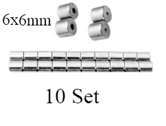 10 Sets 6x6mm Gunmetal Silver Color Magnetic Clasps #MC-5-10